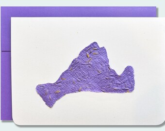 Plantable handmade seed paper notecard – Martha's Vineyard – Purple