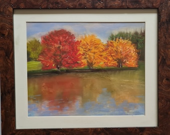 Original landscape pastel painting.