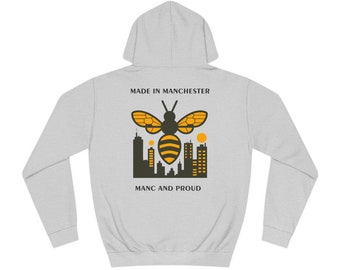 MANCHESTER Tribute Hoodie - Home town pride, nostalgia, novelty gifts for him her, travelling, festival