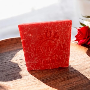 Handmade Rose Soap Bar with Natural Rose Extracts | Floral Scented Moisturizing Artisan Soap for Face and Body | Romantic Skincare Gift