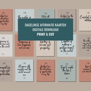 66 afdrukbare affirmatie kaarten, digitale download, zelfontwikkeling, mindfullness, journallen, zelfliefde, mediteren, spiritueel, cadeau