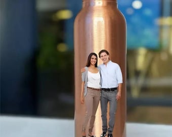 Personalized Pure Copper Water Bottle, Ayurvedic Health, Leak Proof