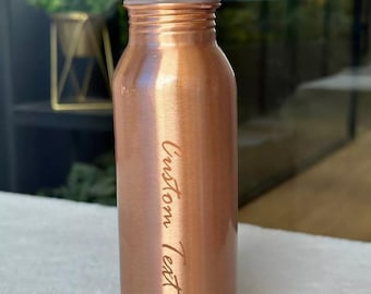 Personalized Copper Water Bottle, Ayurvedic Health, Leak Proof
