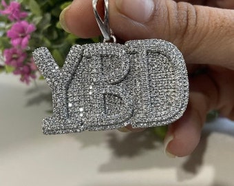 Iced Out Letters ketting, aangepaste naam hanger, aangepaste naam ketting, gepersonaliseerde hip hop sieraden voor haar/hem, prom sieraden