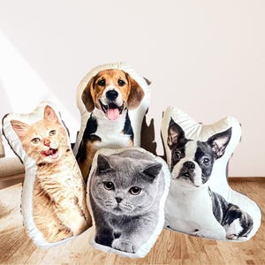 Personalized Pet Shaped Pillow, 3D Photo Pillow, Pet Lover Gift, Dog Pillow, Pet Portrait Pillow, Pet Memorial, Pet Gift, Dog Gift, Cat Gift
