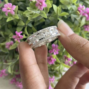 Lab Grown Diamond Eternity Band Diamond Eternity Ring 2.00 Ct in Full Eternity Matching Band Stackable Band Anniversary Ring for Her