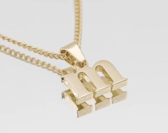 Personalized Sterling Silver Initial Necklace, Gold Color, Handmade Jewelry