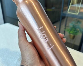 Personalized Copper Water Bottle, Leak Proof Tumbler, Ayurvedic Health