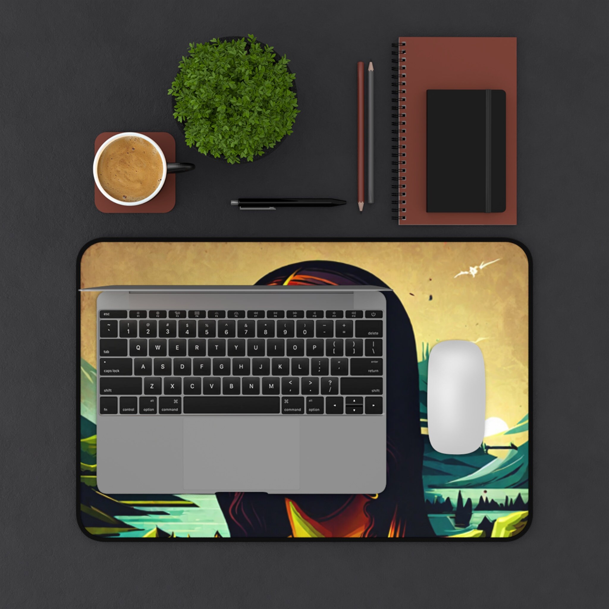 Mona Lisa Zombie AI Art Mat Unique Prints Cool Desk Mats Etsy