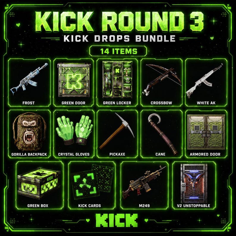 Rust Kick Drops Runde 3 — 15 Felle | LIMITIERTE STÜCK! - Etsy.de