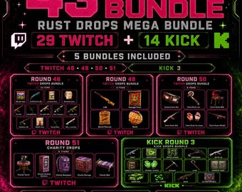 ALL Rust Drops Mega Bundle | Twitch 48-51, Kick 3 (Digital Delivery)