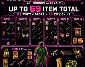 Rust Twitch & Kick Drops Mega Bundle | 69 Items | Rounds 45-50 + Kick 1-2
