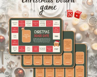 Printable Christmas Board Game: Holiday Party Game (Digital Download)