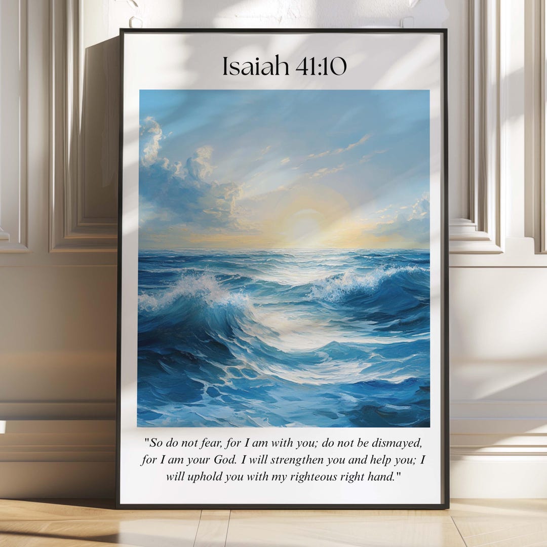 Isaiah 41:10 Bible Verse Wall Art, Inspiring Christian Decor, Printable