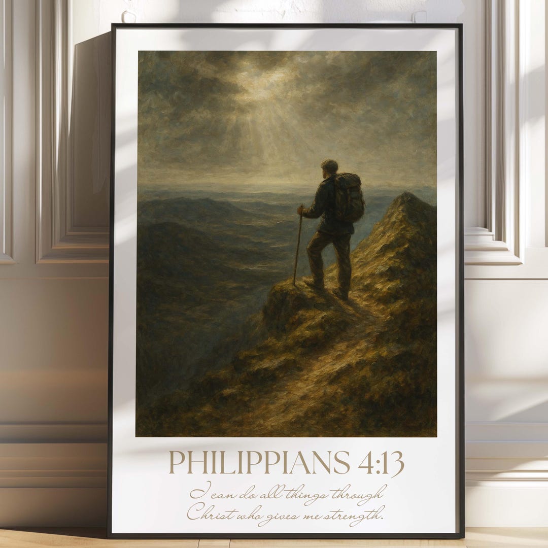 Philippians 4:13 Bible Verse Print, Christian Wall Art, Printable ...