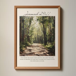 Versículo bíblico Jeremías 29:11 para pared, imprimible, descarga instantánea.