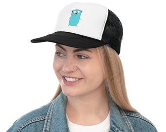 Golang Logo Trucker Cap – Go Programmer Hut | Cloud Native Programmierer Geschenk | Minimalistisches Coding Snapback