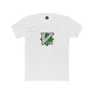 Vim Logo T-Shirt – Programmierer T-Shirt | Geschenk für Programmierer | "Linux Programmier-Shirt | DevOps & Software Engineer Unisex Baumwoll Rundhalsshirt