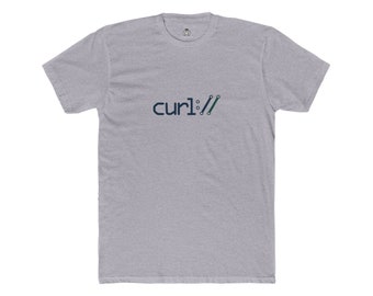 Koszulka z logo cURL – Koszulka dla programisty DevOps i back-end | Koszulka z hakerem z linii poleceń | Prezent dla programisty | Linux CLI 100% bawełny
