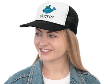 Docker Trucker Cap – DevOps & Cloud Engineer Cap | Backend-Entwickler Geschenk | Coding Snapback für Tech-Profis
