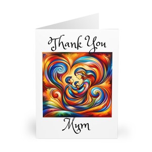 Merci maman (coloré) - Cartes de voeux (Lot de 5)