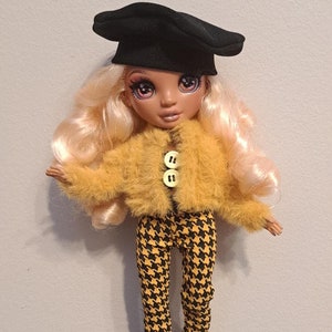 Rainbow High Doll Clothes, Faux Fur Jacket Outfit
