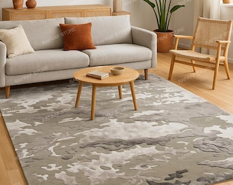 Hand Tufted Wool Rug – High-Low Embossed Abstract Design