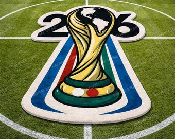 2026 World Cup Inspired Trophy Hand-Tufted Football Rug