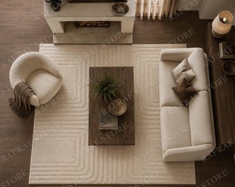 Marrakesh Lines | Plush Hand-Knotted Wool Shag Rug |  Moroccan Inspired | Modern Living Room Rug