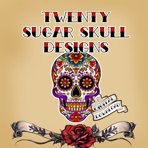 Zuckerschädel-Design-Bundle, Tag der Toten Clip Art, Dia De Los Muertos, Bastelidee, Design-Ressource,