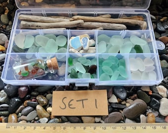 Limited Edition Crafting Box: Driftwood, Sea Glass and Pottery pieces. Just two sets remaining.