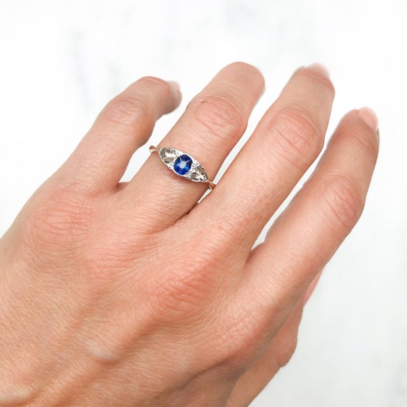 Bridget Antique Sapphire and Diamond Trilogy Enga… - image 2