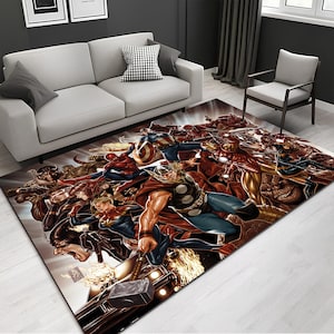 Marvel,Marvel Characters Rug,Movie Rug,Fantastic Rug,Movie Decor,Colorful Rug,Hypebeast Rug,Unique Rug,Area Rug,Kids Room Rug,Gifts For Him