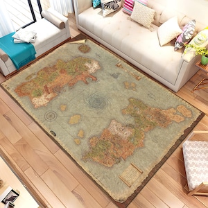 Azeroth Weltkarte,World of Warcraft,Kartenteppich,Coole Teppiche,Beliebter Teppich,Fantastischer Teppich,Geschenk für Sie, Junge Teppiche