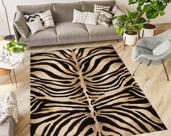 Zebra-Muster-Teppich, Tiermuster-Teppich, Moderner Teppich, Ästhetischer Teppich, Bunter Teppich, Wohnkultur, Teppiche für Wohnzimmer, Geschenke Für Ihn