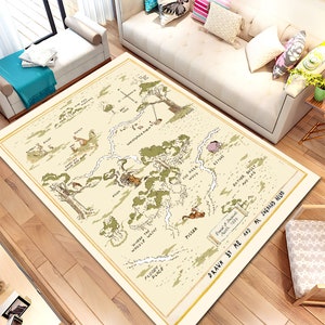 Tapis de Winnie l'ourson, carte de Winnie, tapis carte, tapis de dessin animé, tapis coloré, tapis pour chambre d'enfant, décoration de chambre d'enfant, tapis de chambre, décoration d'enfants, tapis personnalisé, carpette