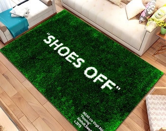 Shoes Off Rug,Sneaker Rug, Grass-look Green Carpet,Area Rug,Unique Rug,Hypebeast Rug,Best Seller Rug,Green Rug,Awesome Room Rug,Gift for Her