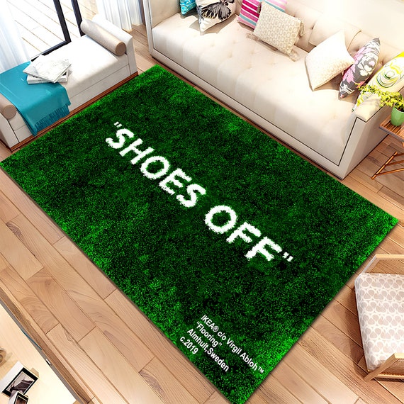 Shoes Off Rug,Sneaker Rug, Grass-look Green Carpet,Area Rug,Unique Rug,Hypebeast Rug,Best Seller Rug,Green Rug,Awesome Room Rug,Gift for Her