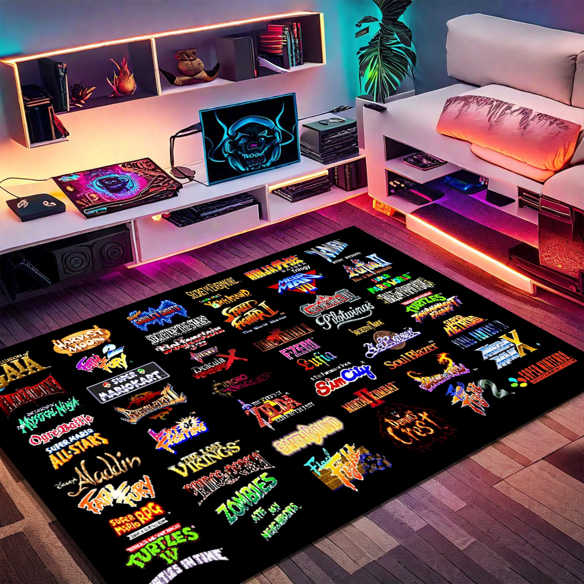 Retro Games Rug,Game Rug,Gaming Rug,Colorful Rug,Play Room Rug,Game Decor,Custom Rug,Retro Gaming,Arcade Game Rug, Area Rug, Gaming Gifts