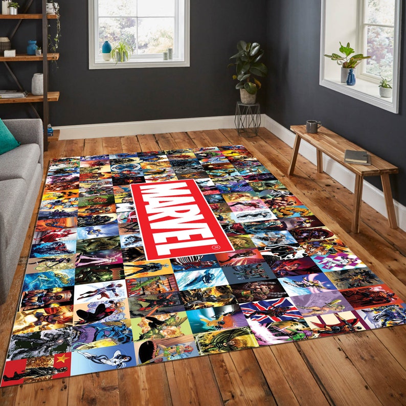 Marvel,Marvel Charaktere Teppich,Movie Teppich,Fantastischer Teppich,Movie Decor,Bunter Teppich,Hypebeast Teppich,Unikat Teppich,Kinderzimmer Teppich,Geschenk für Ihn Bild 3