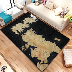 GOT Map Teppich, Fantastische Karte, Game Of Thrones Teppich, Einzigartiger Teppich, Fantastischer Teppich, Filmdekor, Geschenke für Ihn, Jungenzimmerteppich
