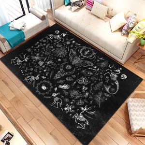 Baphomet Goat Pentagram, Skull Rug, Gothic Rug, Witch Rug, Horror Rug, Fear Rug, Colorful Rug,Art Rug,Minimalist Rug,Horror Decor,Area Rugs