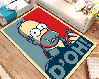 The Simpsons,Simpsons Rug,Pop Art Rug,Colorful Rug,Unique Rug Rug,Fantastic Rug,Legend Rug,Anime Decor,Custom Rug,Anime Rug,Area Rug,Gifts