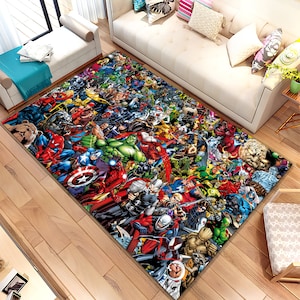 Marvel,Marvel Characters Rug,Movie Rug,Fantastic Rug,Movie Decor,Colorful Rug,Hypebeast Rug,Unique Rug,Area Rug,Kids Room Rug,Gifts For Him