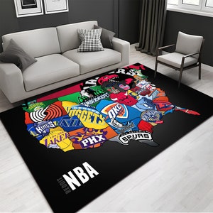 Carte de l'Amérique, tapis carte de basket-ball, tapis équipes NBA, tapis coloré, tapis de sport, tapis pour enfants, tapis personnalisé, tapis Hypebeast, tapis décoratif, tapis personnalisé, tapis unique