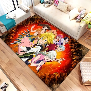 Anime Characters Rug, Themed Rug, Manga Rug, Kawai Rug, Ninja Rug, Movie Rug, Movie Decor, Area Rug,Custom Rug,Gift for Her,Personalized Rug