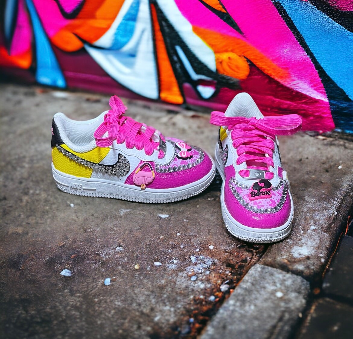 Custom Nike Air Force 1 Shoes Barbie Themed Hand Painted Etsy