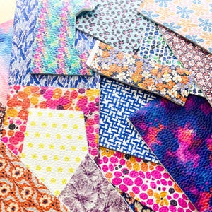 Printed Leather Offcut Sample Bags -  Earring Blanks - Charms