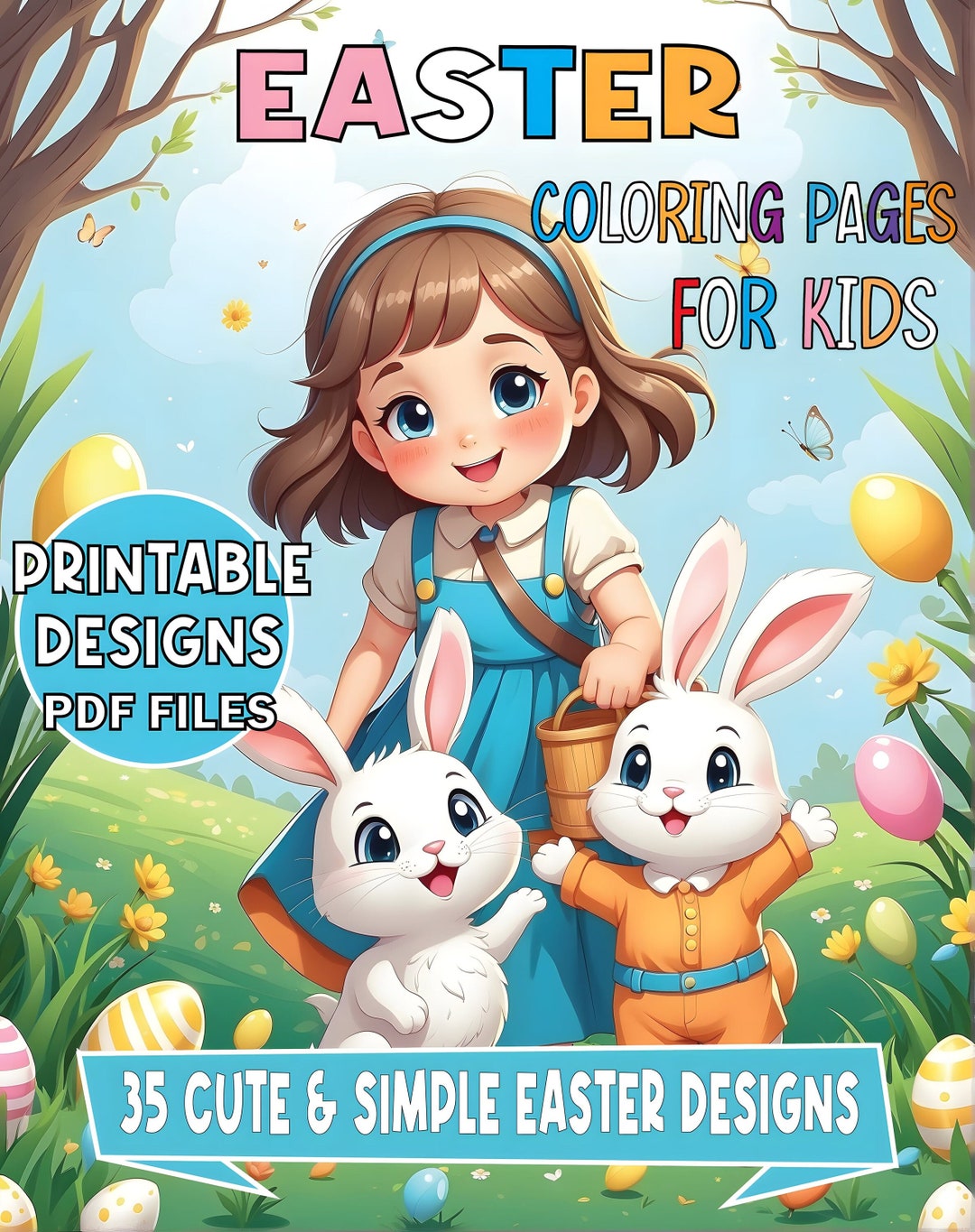 Printable Easter Coloring Pages for Kids and Toddlers Age 3-10 - Etsy