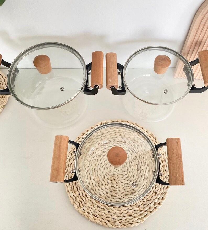 Glass Cooking Pot, 2.8L Glass Pot, Transparent Glass Cooking Pot With